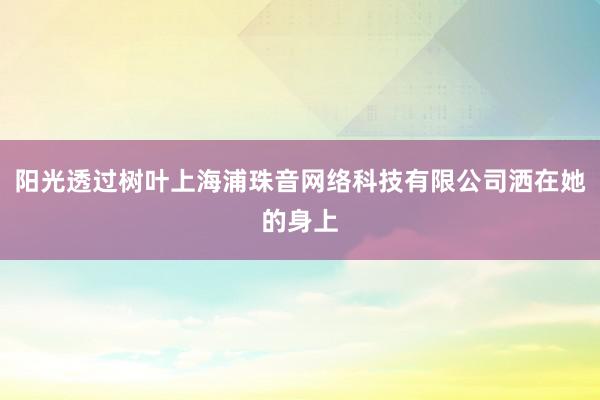 阳光透过树叶上海浦珠音网络科技有限公司洒在她的身上