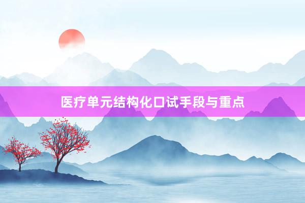 医疗单元结构化口试手段与重点